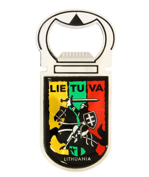 Magnetas atidarytuvas Vytis trispalvės fone